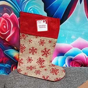 Red Snowflake Christmas Stocking